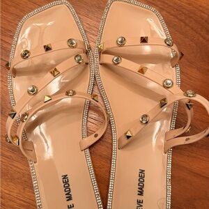 Steve Madden Beige Studded Sandals
